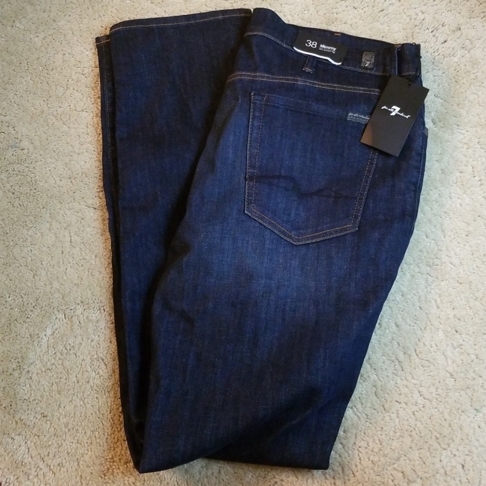 NWT 7 for all mankind slimmy straight jeans 38